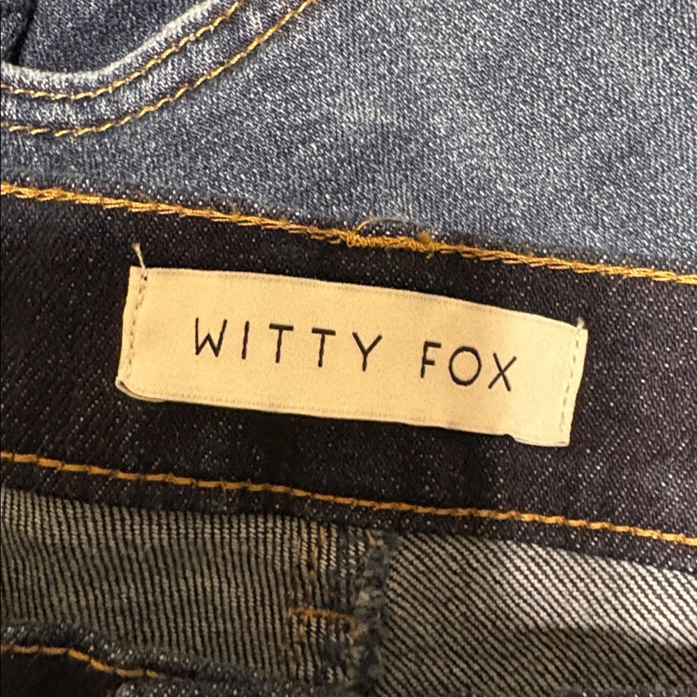 Witty Fox Dark Wash Mid Rise Straight Leg Jeans 5 / 27 - Picture 9 of 10